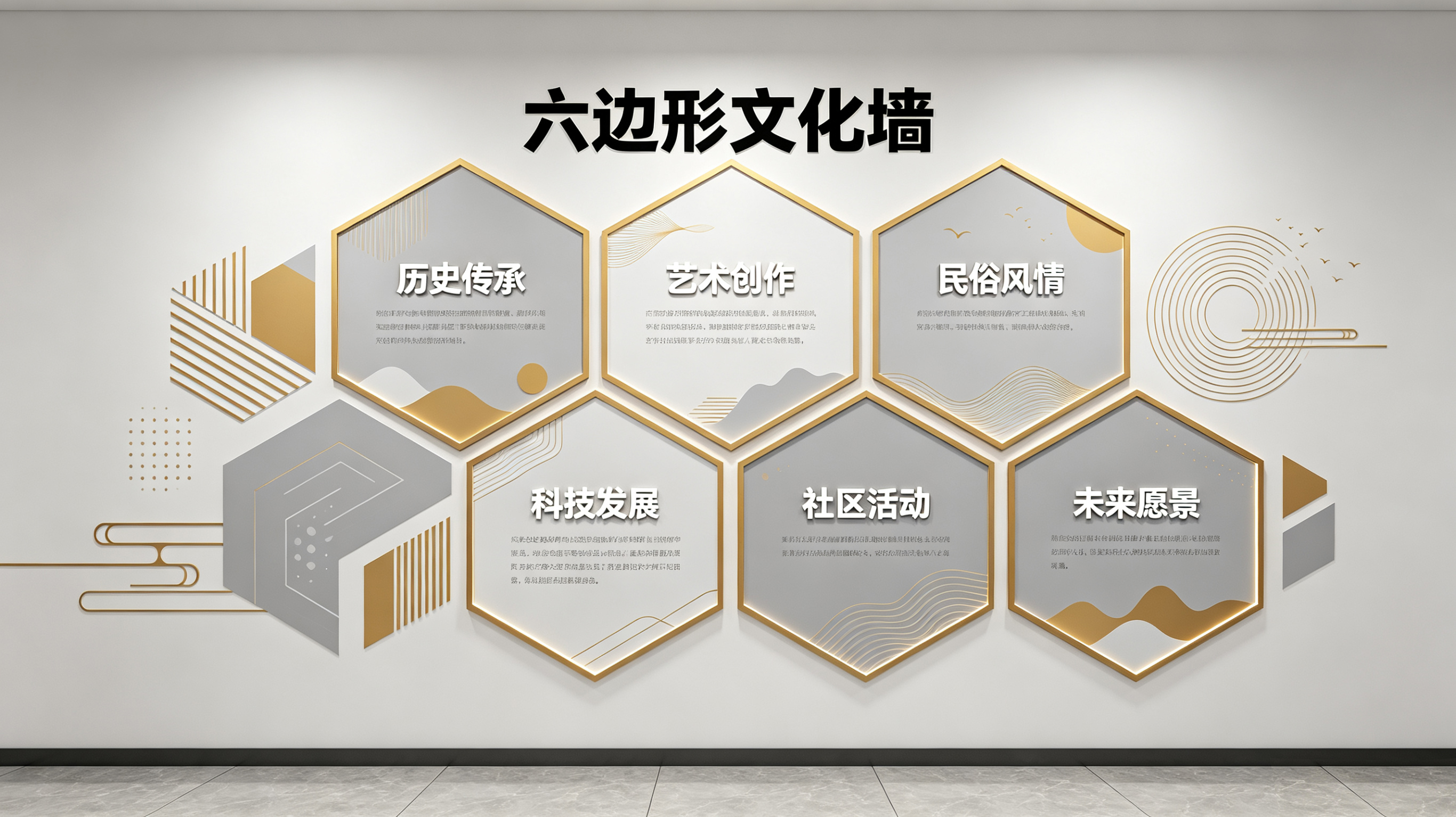 桃园企业文化墙 | 六边形信息美学